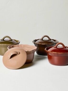 Hearth & Hand Stoneware Mini Casserole Set in Blush, Olive, Brown and Rust